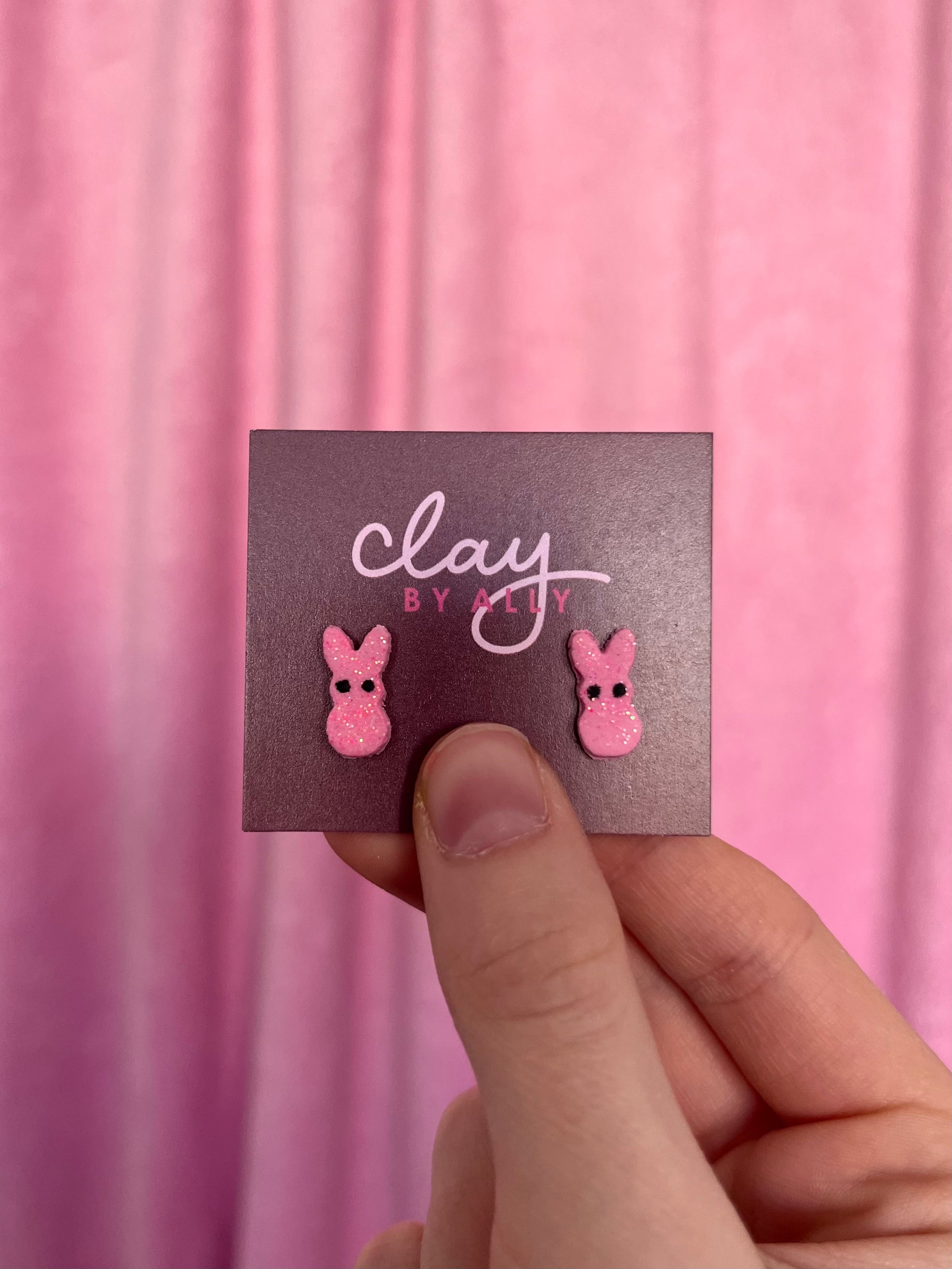 Pink Peep studs